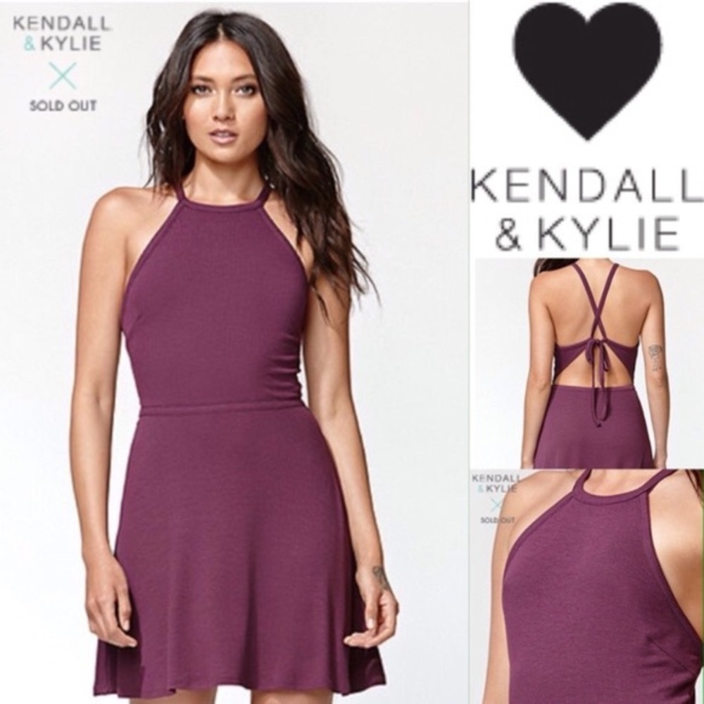Kendall & Kylie purple knit mini dress